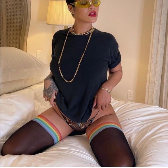 Savage X Fenty Pride Capsule Collection Bralette String Bikini & Thigh High Set - Picture 10 of 17